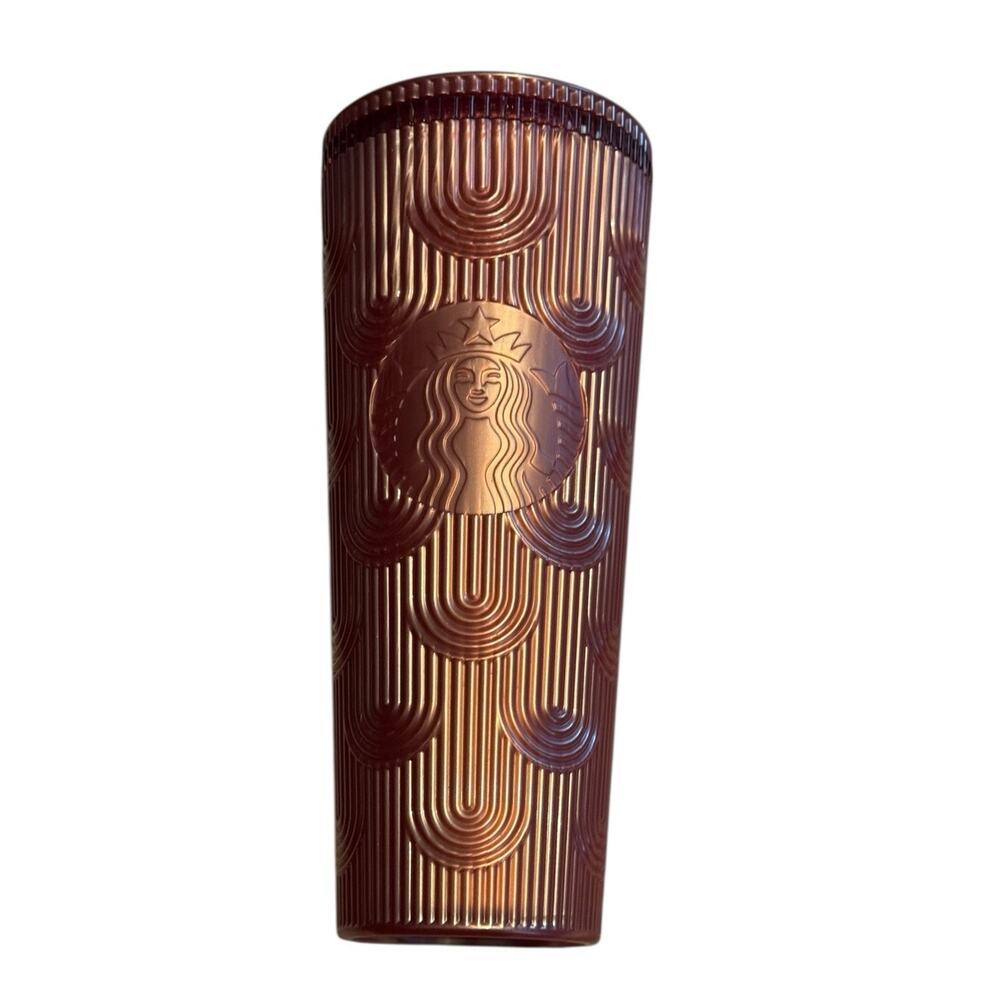 Starbucks Pink Shimmer Shell Mermaid Scales Cold Cup Tumbler 24oz Noโ Straw 2023